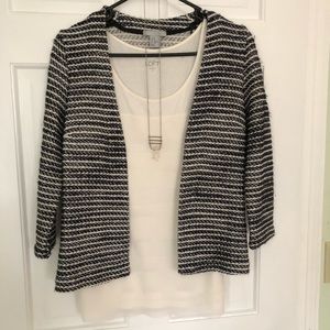 H&M striped open jacket cardigan sweater, XS